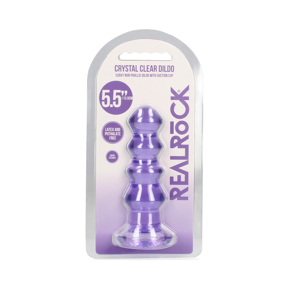RealRock Crystal Clear Curvy 5.5 " Dildo/Plug Purple