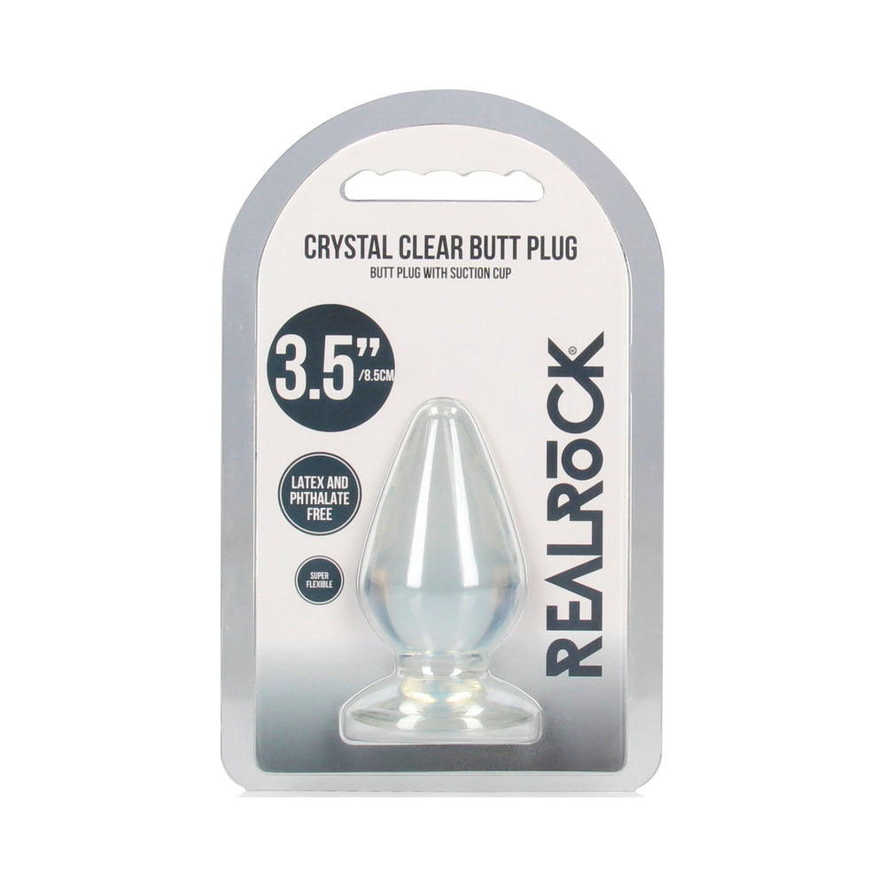 RealRock Crystal Clear 3.5 " Anal Plug Clear