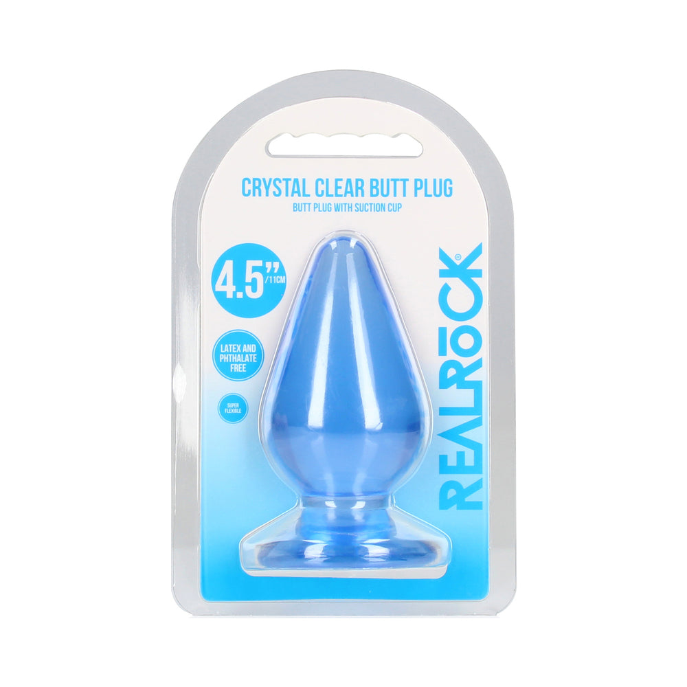 RealRock Crystal Clear 4.5 " Anal Plug Blue