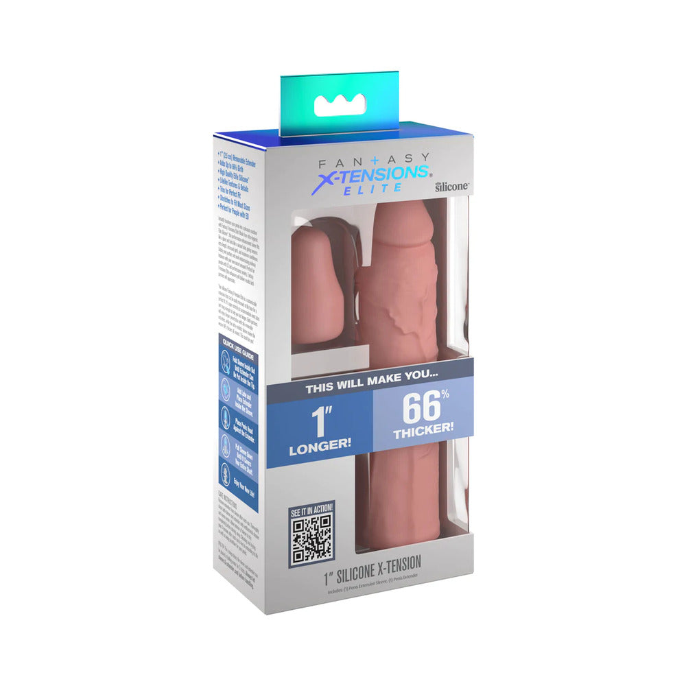 Fantasy X-tensions Elite 7 " Silicone Sleeve with 1 " Extender Beige