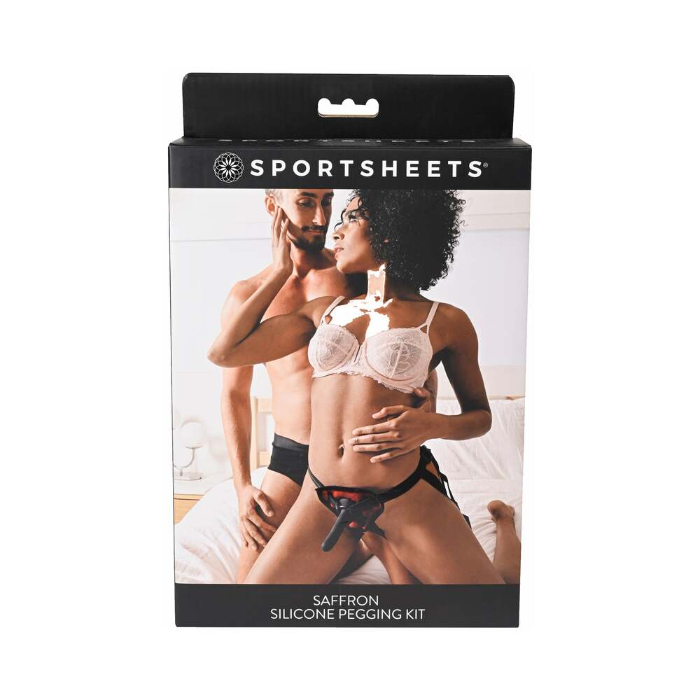 Sportsheets Saffron Silicone Pegging Kit with Adjustable Strap-On Harness & 5 " Dildo