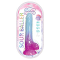 Cotton Candy Sour Baller 7 " Silicone Dildo Aqua/Purple