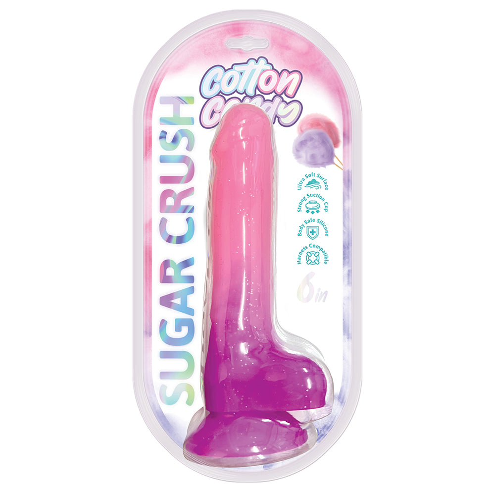 Cotton Candy Sugar Crush 6 " Silicone Dildo Pink/Purple
