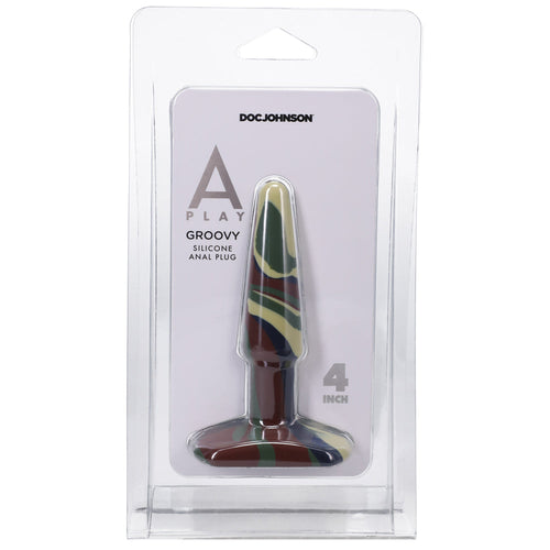 A-Play Groovy 4 " Silicone Anal Plug Camouflage