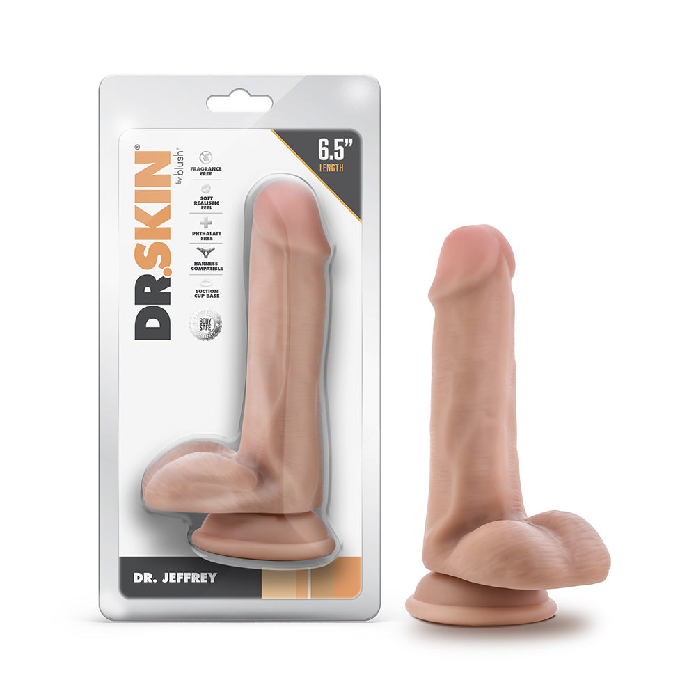 Dr. Skin Dr. Jeffrey Realistic 6.5 " Dildo with Balls Beige