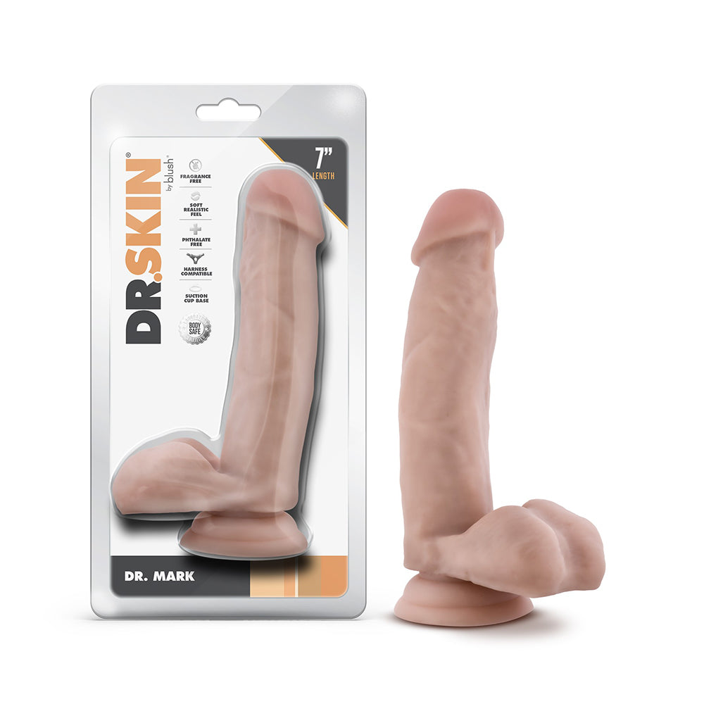 Dr. Skin Dr. Mark 7 " Dildo with Balls Beige