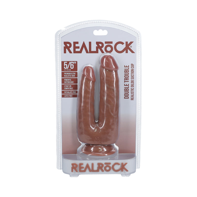 RealRock Double Trouble 5 " / 6 " Dildo Tan