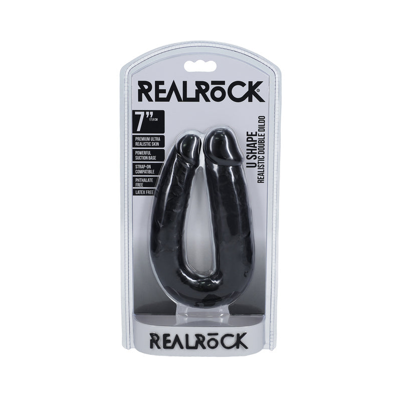 RealRock 7 " U-Shaped Double Dildo Black