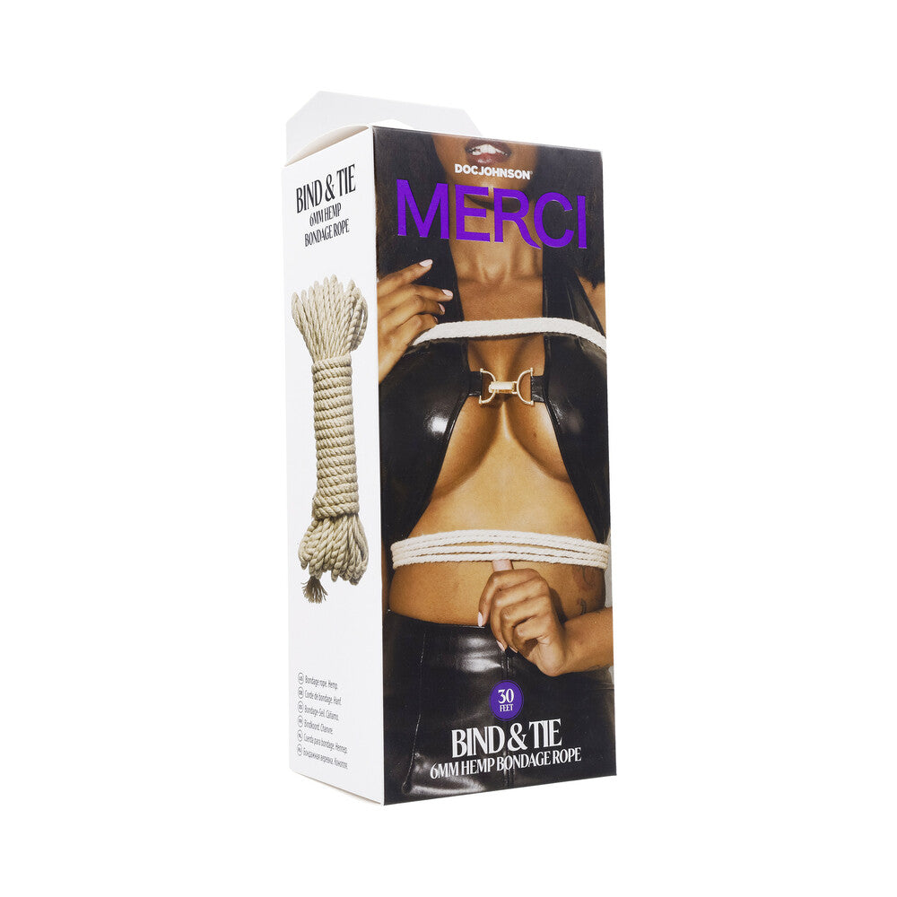 Merci Bind & Tie 6mm Hemp Bondage Rope 30 ' Natural