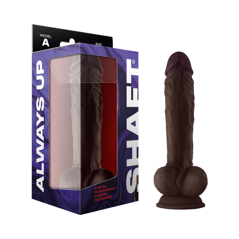 Shaft Model A: 10.5 " Dual Density Silicone Dildo with Balls Mahogany