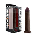 Shaft Model J: 9.5 " Dual Density Silicone Dildo Mahogany