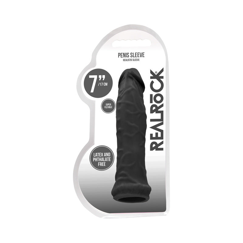 RealRock Skin 6 " Penis Extender Sleeve Black