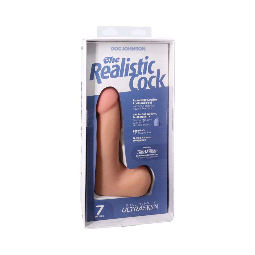The Realistic Cock 7 " ULTRASKYN Vac-U-Lock Dildo with Balls Vanilla