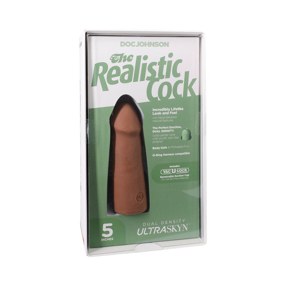 The Realistic Cock 5 " ULTRASKYN Vac-U-Lock Dildo Caramel
