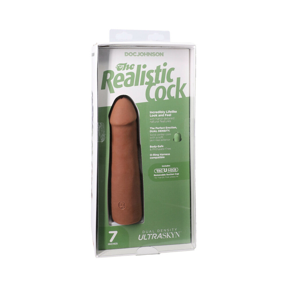 The Realistic Cock 7 " ULTRASKYN Vac-U-Lock Dildo Caramel