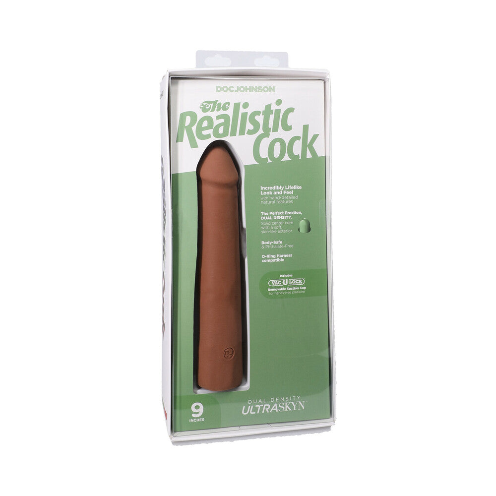 The Realistic Cock 9 " ULTRASKYN Vac-U-Lock Dildo Caramel