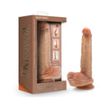 Renaissance DaVinci Sliding Foreskin Dildo with Squeezable Balls 8 " Tan