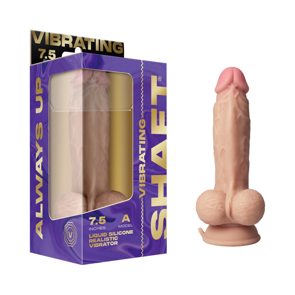 Shaft Vibrating Model A: 7.5 " Dual Density Silicone Dildo Pine