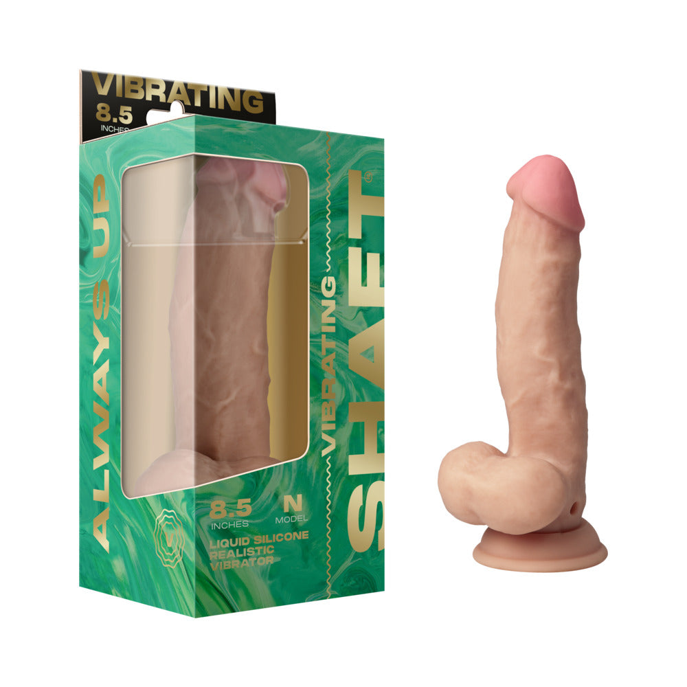Shaft Vibrating Model N: 8.5 " Dual Density Silicone Dildo Pine