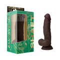Shaft Vibrating Model N: 8.5 " Dual Density Silicone Dildo Mahogany