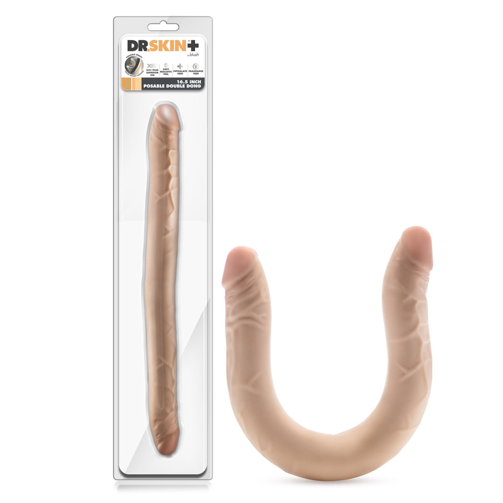 Dr. Skin Plus 16.5 " Posable Double Dong Beige
