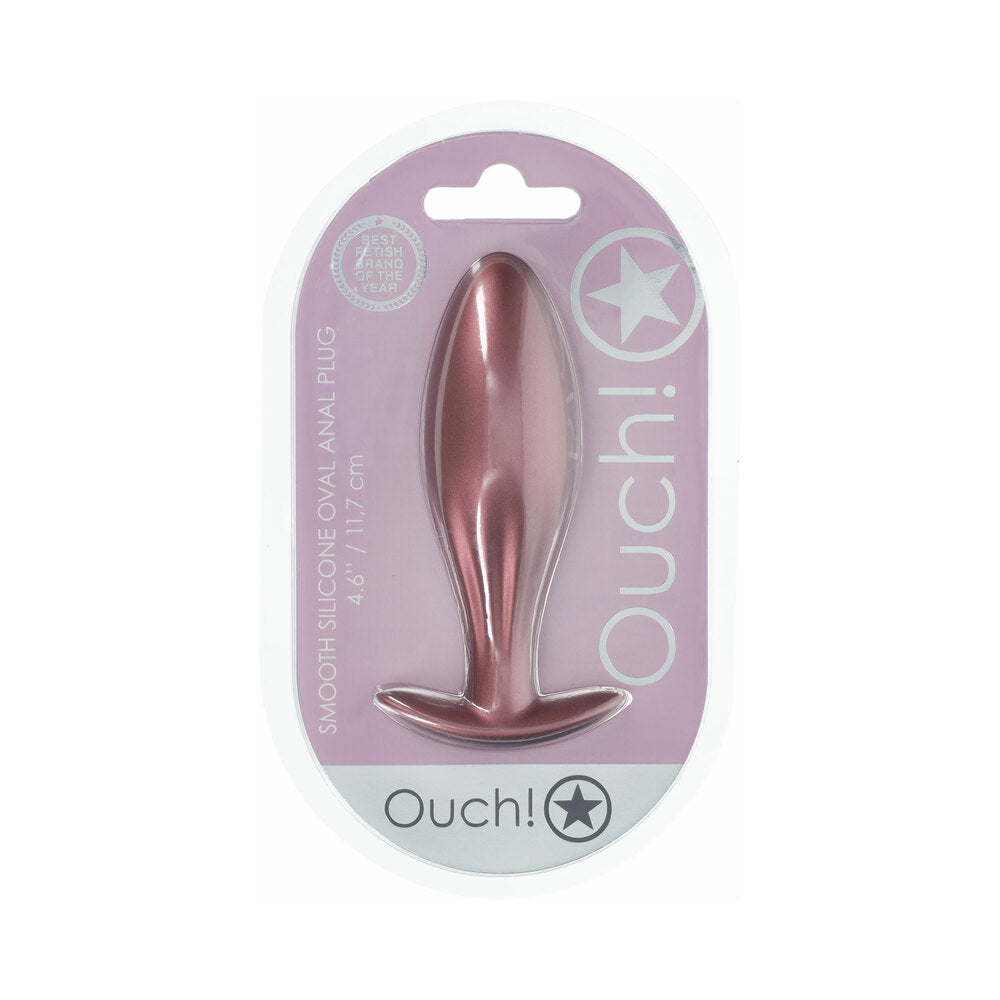 Ouch! Smooth Silicone Oval Anal Plug 4.6 " Rose Gold