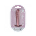 Ouch! Smooth Silicone Ribbed Anal Plug 4.6 " Rose Gold