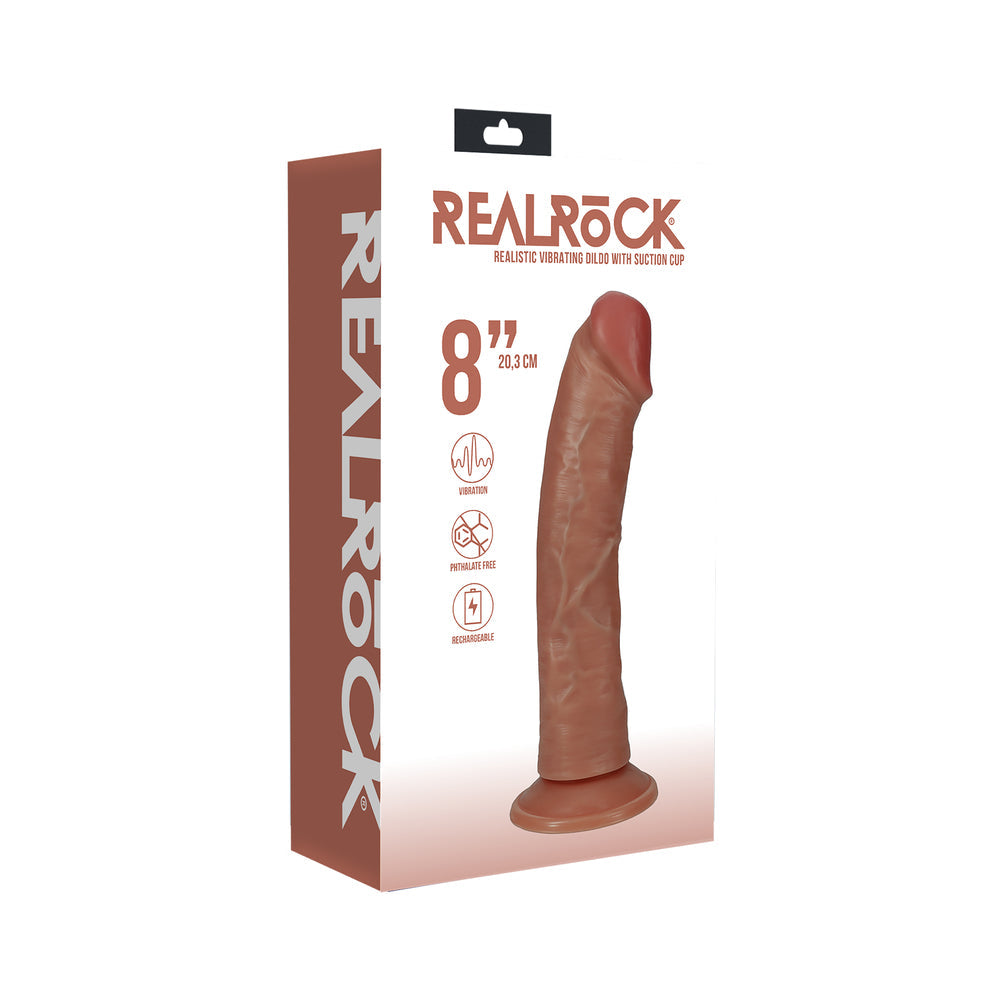 RealRock 8 " Vibrating Cock Regular Curved Tan