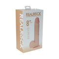 RealRock 8 " Vibrating and Thrusting Cock with Balls Regular Straight Beige