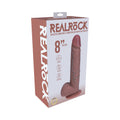 RealRock 8 " Vibrating and Thrusting Cock with Balls Regular Straight Tan