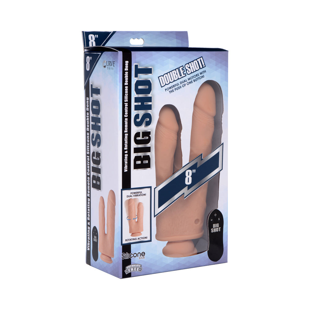 Big Shot Double Shot 8 " Vibrating & Rotating Double Dong with Remote