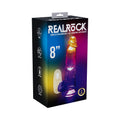 RealRock Wireless Rechargeable Remote Control LED Vibrating 8 " Dildo with Balls Clear
