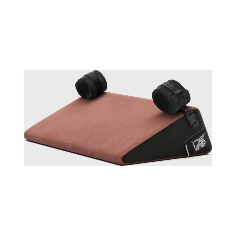 Liberator Black Label Wedge 24 " Sex Position Pillow with Cuffs Décor Velvet Mauve