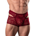 Male Power Lucifer Cutout Short Burgundy L