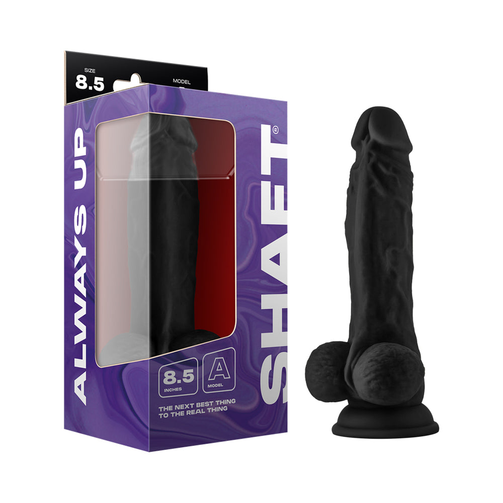 Shaft Model A 8.5 " Liquid Silicone Dong with Balls Black