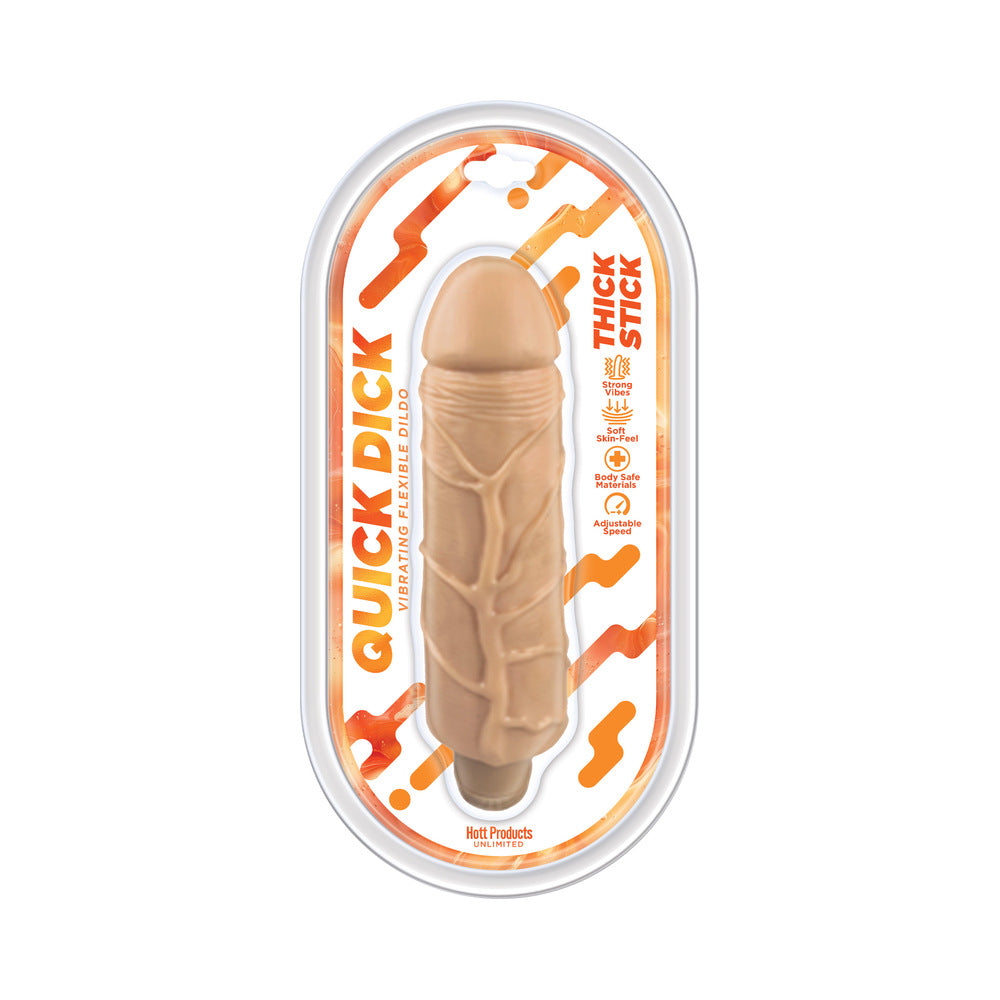 Quick Dick Thick Stick 7.75 " Vibrating Flexible Dildo