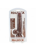 RealRock 7 " Cock with Balls Straight Brown