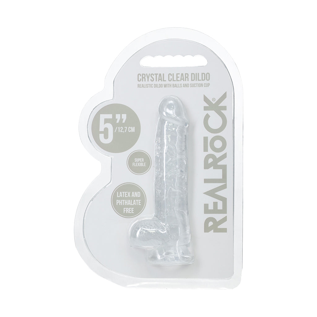 RealRock Realistic 5 " Dildo with Balls Clear