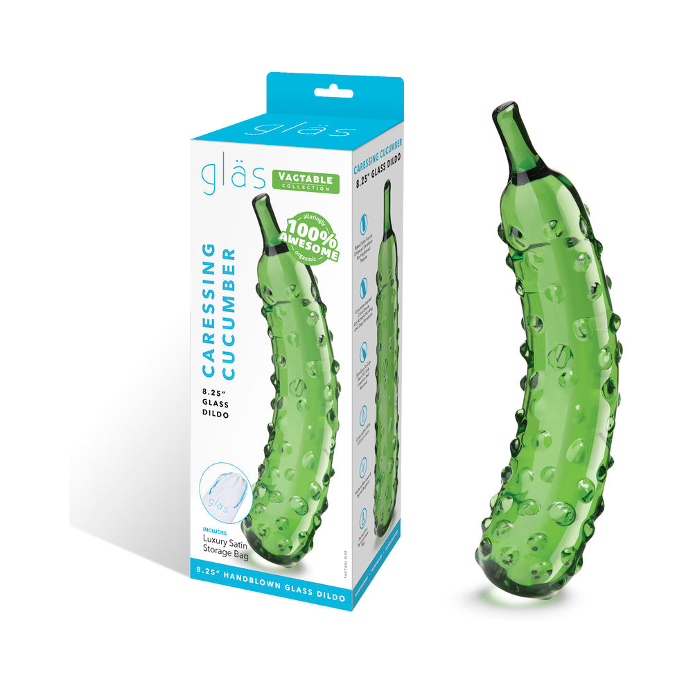 Glas Caressing Cucumber 8.25 " Glass Dildo
