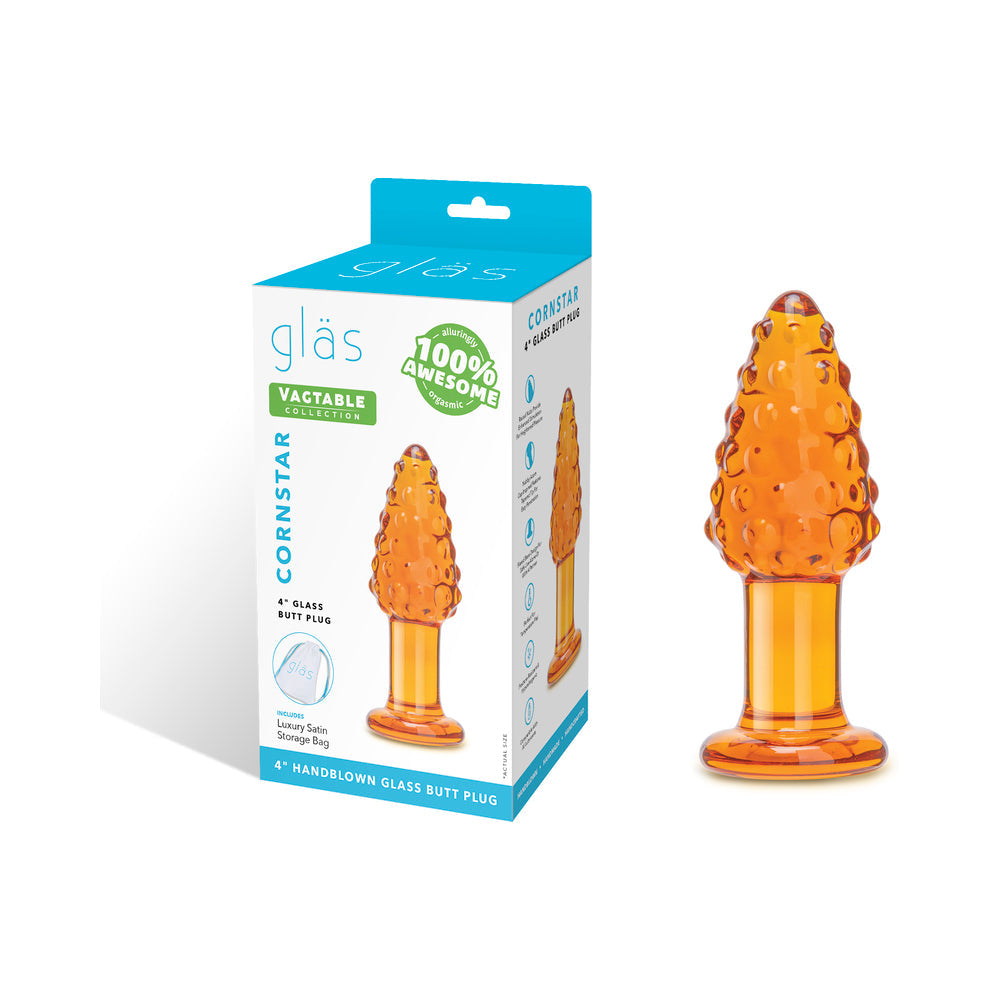 Glas Cornstar 4 " Glass Butt Plug