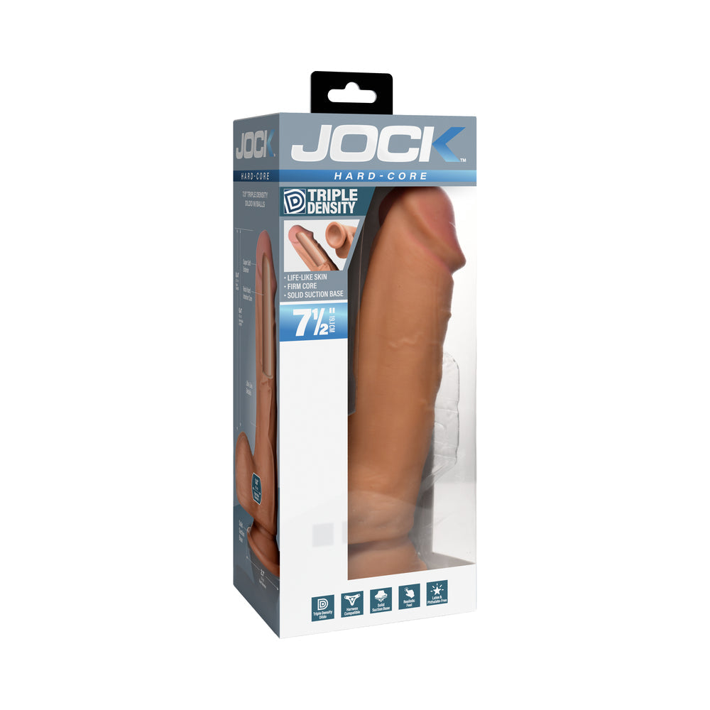 JOCK Hard-Core +Triple Density Dildo with Balls 7.5 " Medium
