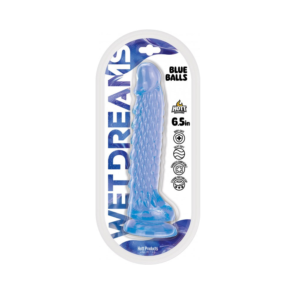 Wet Dreams Blue Balls Jelly Dildo 6.5 " Special Textured Design