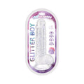 Cotton Candy Glitter Boy Jelly Glitter Dildo 6.5 " Clear