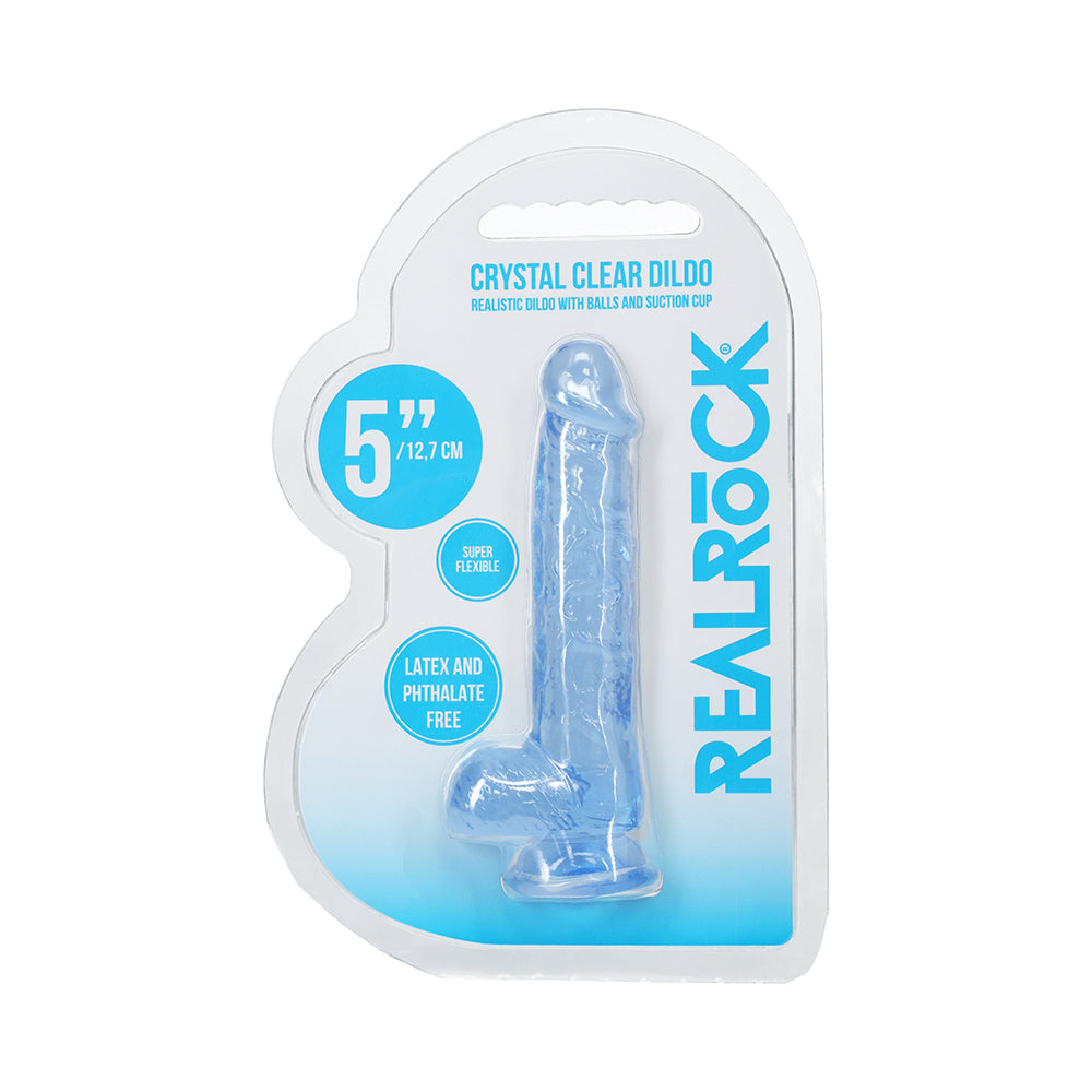 RealRock Realistic 5 " Dildo with Balls Blue