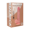 Realrock Dual Density Silicone Vibrating Thrusting Dildo with Balls 7 " Beige